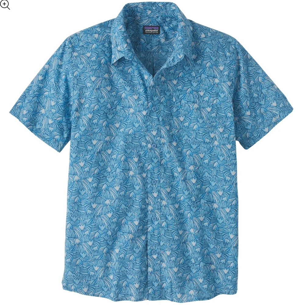 Patagonia Blue Floral Print Men's Go-To Shirt Sz L